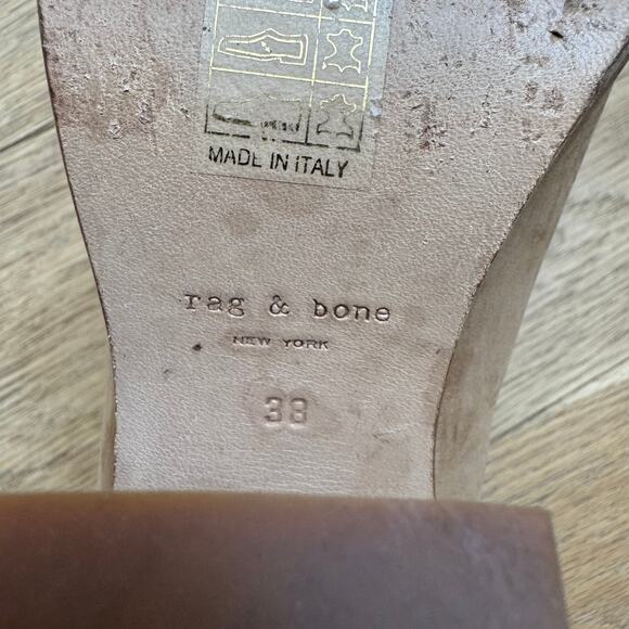 Rag & Bone Harrow Suede Ankle Boots Block Heel Camel EU 38/ 8 US - Picture 6 of 15
